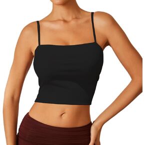 Women's Sexy Adjustable Spaghetti Strap Basic Cami Camisole Double Layer Tank Crop Tops