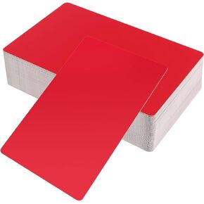 100 Pcs Metal Business Cards Blanks, 0.45mm Thick Sublimation Aluminium Alloy Business Cards, Double-Side Printable Name Card for Customer, Laser, Engraving, Color UV Print, DIY (Red)