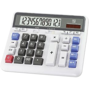 OFFIDIX Office Computer Key Electronic Calculator, Financial Calculators for Bank Stuff and Accouter, Financial Accounting Style 12-Digit Display with Battery and Solar Desktop Calculator