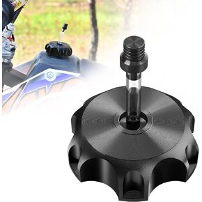 RUTU Dirt Bike Gas Cap with Vent Tube - 1.96" CNC Fuel Tank Cap with Finger Grooves - Compatible with Most 50cc, 70cc, 90cc, 110cc, 125cc, 140cc, 150cc, 160cc Off-Road Motorcycles-Billet Aluminum