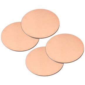 uxcell Pure Copper Sheet, 4pcs 1 3/4" x 0.04" 18 Gauge T2 Copper Metal Round Plate for Crafts, Electrical Repairs
