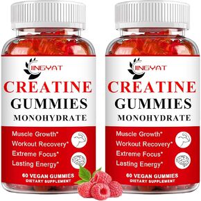 (2 Pack) Creatine Monohydrate Gummies Sugar Free Chewable Creatine for Building Muscle,Boost Focus,Strength,Endurance, 5g Creatine Monohydrate Gummy for Men & Women, 4X Stronger Than Powder Capsules