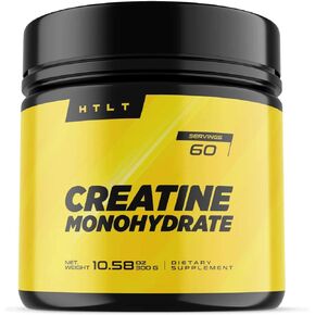 HTLT Creatine Monohydrate Powder for Men and Women - 60 Servings (300gms), Unflavored 5g Per Serve in Saudi Arabia