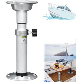 Boat Table Pedestal Adjustable, Aluminum Alloy Detachable RV Table Legs for RV Marine Boat Yacht Caravan Motorhome, 19.7-28 Inch Height Range Marine Adjustable Table Pedestal