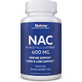 NAC 600 mg - NAC Supplement for Immune Support & Lung Health, Liver Support & Antioxidant* - Freeform N-Acetyl-L-Cysteine - 90 Capsules
