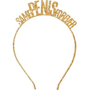 RhinestoneSash Bachelorette Party Headbands, sparkle metallic tiara headpiece, funny party headwear
