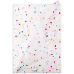 30 Sheets Star Tissue Paper, 19.68 x 13.78 Inch Gift Tissue Paper Colorful Star Pattern Wrapping Paper Decorative Tissue Paper for Christmas Wedding Birthday Party DIY Crafts
