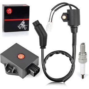 CDI BOX Ignition Coil and Spark Plug for Polaris Sportsman 300 2008 2009 2010 HAWKEYE 300 2008 2009 2010 2011 3089978 3089860 3089910