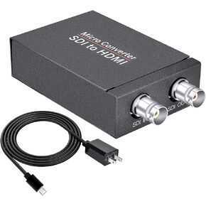TCNEWCL SDI to HDMI Adapter,SDI in HDMI Out, SDI Input HDMI Output for 3G-SDI/HD-SDI/SD-SDI Signals, Auto Format Detection, Supports 1080P@60Hz