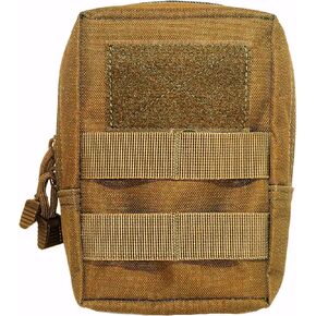 Tactical Molle Pouch Double Molle Straps 6.5" x 4.5" x 2.5" Two Way Zipper Compartment Plus Inner Pocket and Hook & Loop Patch Section On Front 52854