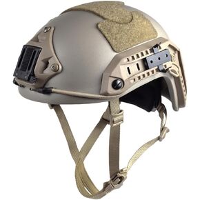 Adjustable Maritime 10 Level of Kevlar Fibre Protective Helmet Tan DE