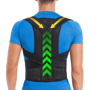 Posture Corrector for Women and Men, Brace for Upper and Lower Back Pain Relief, Adjustable and Fully Back Support Improve Back Posture and Lumbar Support(M, 30"-35.5" Waist)