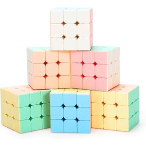 6 Pack Speed Cube 3x3 Set, Stickerless Cubes 3X3, Party Favors, Puzzle Game Toys, Classroom Prizes, School Rewards