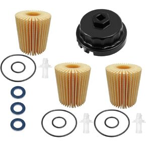 Oil Filter Wrench and 04152-YZZA5 Engine Oil Filter Kit with 90430-12031 Oil Drain Plug Gaskets for Toyota 4Runner FJ Cruiser Lexus GS460 Oil Filter Replacement