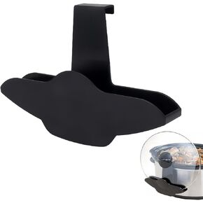 DOERDO Slow Cooker Lid Holder Hand Free Pot Lid Organizer Crock Pot Kitchen Pot Organizer, Cover Holder Sets Lid Rack, Black, 5.7x8.2 Inch