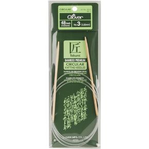 Clover Takumi Bamboo Circular 48-Inch Knitting Needles, Size 3