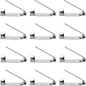 100pcs 25mm Brooch Pins with Back Bar Locking Pins Backs Safety Clasp Brooch Badge Bar Jewelry Pins for Jewelry Making, Crafts, Badges, Silver