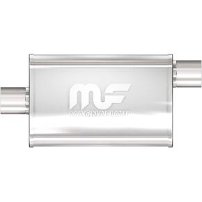 MagnaFlow Performance Exhaust Muffler 11254: 2"/2" Inlet/Outlet, 4x9x18" Oval, Stainless Steel, Satin Finish