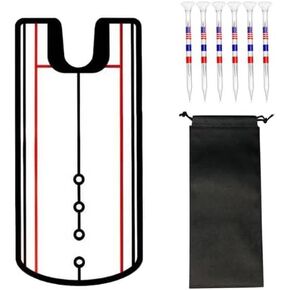 Putting Mirror Golf Training and x6 USA Flag Golf Tees, Transparent Putting Guide to Improve Hitting, Indoor/Outdoor Practice Equipment for All Skill Levels, Fun Family Golf Game