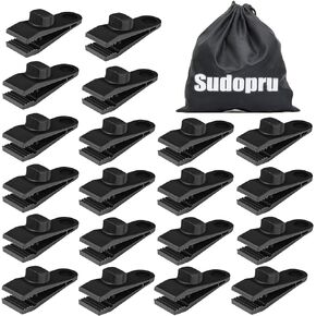 Tarp Clips Heavy Duty Lock Grip, 20 Pcs Tarp Clamps, Pool Cover Clips, Shark Tent Fasteners Holder for Camping, Awnings, Car Cover,Pool Cover, Boat Cover (20clips+1bag)
