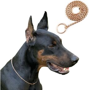 Snake Chain Dog Choke Collar , Cilkus Puppy Metal Snake Chain Pet Show Slip Collar Choker for Training Walking (4mm*45cm/18", Rose Gold)