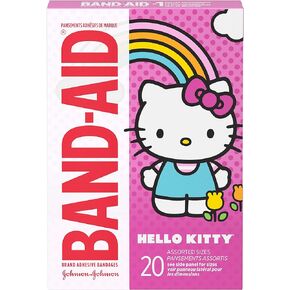 Band-Aid Brand Adhesive Bandages for Minor Cuts and Scrapes, Featuring Hello Kitty for Kids, Assorted Sizes 20 ct