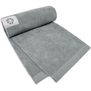 MICRODRY Wonder Towel - Ultra Absorbent Luxury Fitness Workout Towel, Microfiber Cooling Towel for Face and Neck, Quick Drying, Soft to Touch, Exercise at Home or Gym, Great for Yoga,16x28, Light Grey