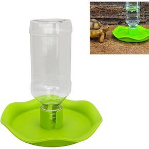 موزع مياه الزواحف سقي الزواحف التلقائي إعادة تعبئة موزع المياه تغذية وعاء الماء مع زجاجة خضراء لسحلية السلحفاة in Kuwait