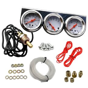 3 in 1 Car Meter Auto Gauge Triple Gauge Kit,Voltage Gauge Water Temp Gauge Chrome Oil Pressure Sensor 12V 52mm（Voltmeter + Water Gauge + Oil Press Gauge)