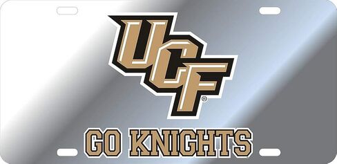 Elite Fan Shop NCAA Mirrored Acrylic License Plate Silver in Kuwait