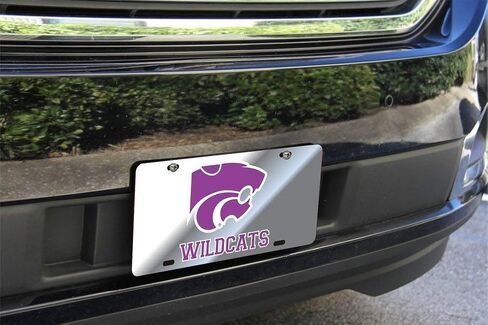 Elite Fan Shop NCAA Mirrored Acrylic License Plate Silver in Saudi Arabia