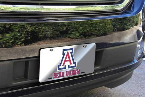 Elite Fan Shop NCAA Mirrored Acrylic License Plate Silver in Saudi Arabia