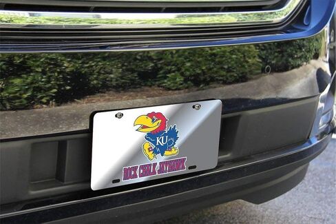 Elite Fan Shop NCAA Mirrored Acrylic License Plate Silver in Saudi Arabia
