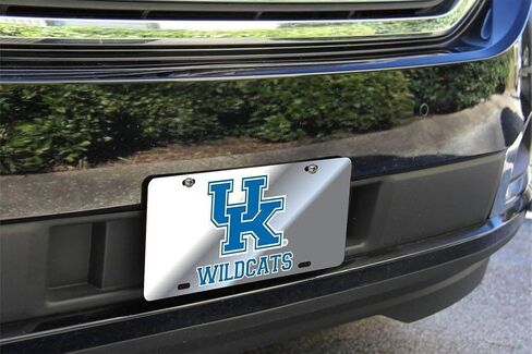 Elite Fan Shop NCAA Mirrored Acrylic License Plate Silver in Saudi Arabia