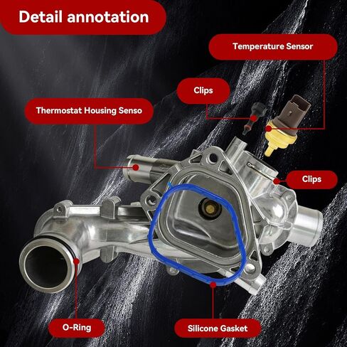 11537534521 ترموستات الإسكان الألومنيوم، يناسب ميني كوبر R55 R56 R57 2007-2013 / لميني كوبر كونتري مان 2011-2013 يستبدل #11537534521 11537647751 (مع مستشعر حشية الإسكان) in Kuwait