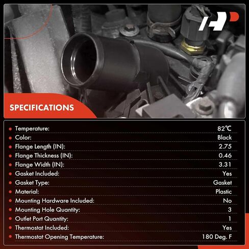 A-Premium Engine Coolant Thermostat and Housing Assembly Compatible with Ford, Mazda, Mercury, Lincoln Vehicles - 2003-2022 - Escape, Focus, Fusion, Ranger, 3, 5, 6, Tribute, Mariner, Milan & More in Saudi Arabia