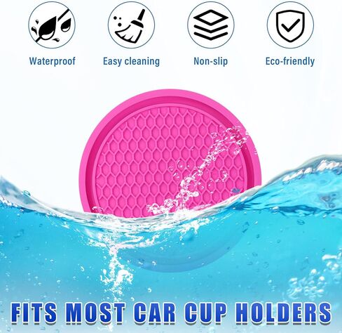 Ziciner Car Cleaning Gel, Auto Detailing Tools Cleaner with 2 PCS 2.8'' Cup Holder Coasters, Dust Cleaning Slime Putty for Dash Board, Air Vent, PC Keyboard, Car Accessories (Black) in Saudi Arabia