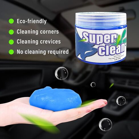 Ziciner Car Cleaning Gel, Auto Detailing Tools Cleaner with 2 PCS 2.8'' Cup Holder Coasters, Dust Cleaning Slime Putty for Dash Board, Air Vent, PC Keyboard, Car Accessories (Black) in Saudi Arabia