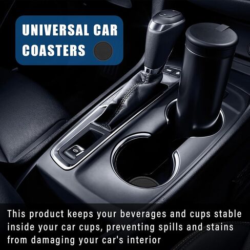 Ziciner Car Cleaning Gel, Auto Detailing Tools Cleaner with 2 PCS 2.8'' Cup Holder Coasters, Dust Cleaning Slime Putty for Dash Board, Air Vent, PC Keyboard, Car Accessories (Black) in Saudi Arabia