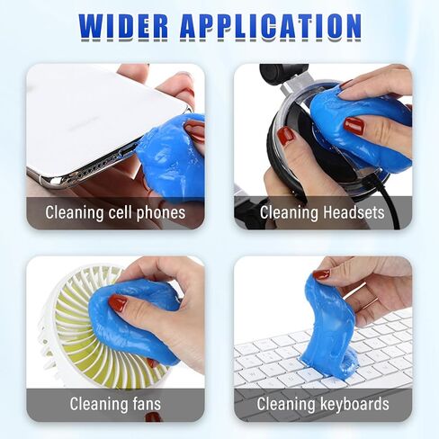 Ziciner Car Cleaning Gel, Auto Detailing Tools Cleaner with 2 PCS 2.8'' Cup Holder Coasters, Dust Cleaning Slime Putty for Dash Board, Air Vent, PC Keyboard, Car Accessories (Black) in Saudi Arabia