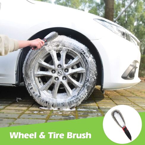 مجموعة فرش غسيل السيارات من كونليويل بمقبض طويل من سبائك الألومنيوم مقاس 45 بوصة، أدوات غسيل السيارة، قفاز ممسحة غسيل السيارات، مجموعة قفازات من ألياف الشانيل الدقيقة، مجموعة غسيل تنظيف السيارة، ممسحة النوافذ، فرشاة العجلات، قماش التنظيف in Kuwait