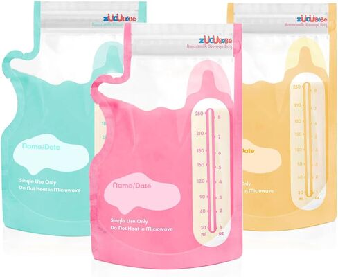 Breastmilk Storage Bags(50PCS)，8oz Milk Storage Bags for Breastfeeding，BPA Free with Easy Pour Spout, Self Standing, for Refrigeration and Freezing, Blue in Saudi Arabia