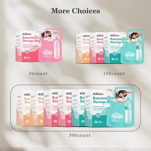 Breastmilk Storage Bags(50PCS)，8oz Milk Storage Bags for Breastfeeding，BPA Free with Easy Pour Spout, Self Standing, for Refrigeration and Freezing, Blue in Saudi Arabia