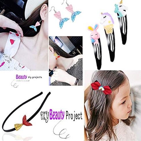 40pcs Flatback Slime Charms Beads Supplies Assorted Unicorn Mermaid Tail Rainbow Animals Rabbit Resin Buttons for DIY Craft Scrapbooking Ornament,Phone case Hair Clip Jewelry Accessory in Kuwait