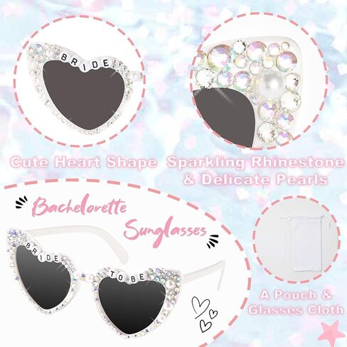 نظارات العازبة الشمسية Bride To Be Sash and Veil مجموعة حفلات العازبة إكسسوارات العروس العازبة لديكسكو لحفلات العازبة وحفلات الزفاف وحفلات الخطوبة in Kuwait