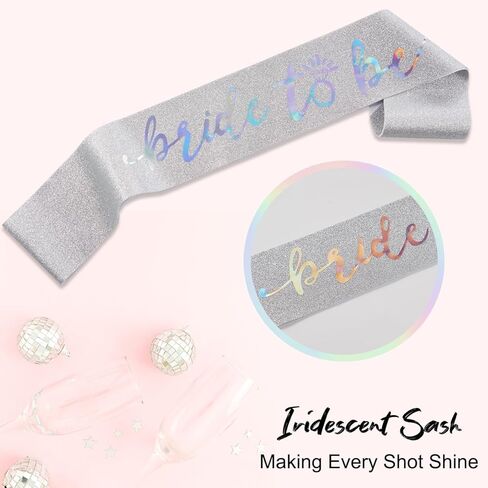 نظارات العازبة الشمسية Bride To Be Sash and Veil مجموعة حفلات العازبة إكسسوارات العروس العازبة لديكسكو لحفلات العازبة وحفلات الزفاف وحفلات الخطوبة in Kuwait