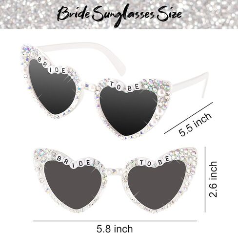 نظارات العازبة الشمسية Bride To Be Sash and Veil مجموعة حفلات العازبة إكسسوارات العروس العازبة لديكسكو لحفلات العازبة وحفلات الزفاف وحفلات الخطوبة in Kuwait