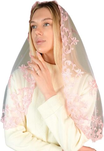 Catholic Mantilla Mass Infinity Veil Church Lace Veil Spanish Chapel Mass Head Covering Veil Long in Saudi Arabia