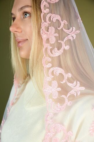 Catholic Mantilla Mass Infinity Veil Church Lace Veil Spanish Chapel Mass Head Covering Veil Long in Saudi Arabia