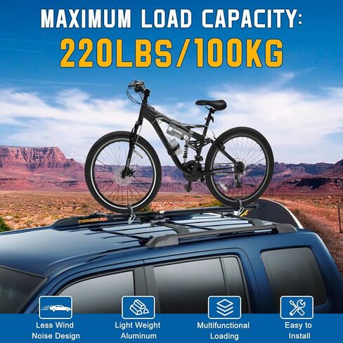 قضبان متقاطعة لرف السقف بوزن 220 رطل متوافقة مع Chevy Trax 2RS ACTIV LT 2023 2024، قضبان سقف من الألومنيوم شديدة التحمل، حامل أمتعة على السطح للدراجة، زورق البضائع، كاياك، التزلج على الجليد in Kuwait